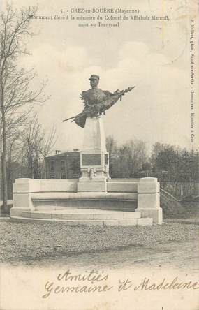CPA FRANCE 53 "Grez en Bouère, Monument à la mémoire du Colonel de Villebois Mareuil"
