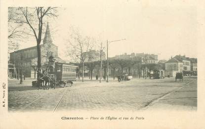   CPA FRANCE 94 "Charenton, place de l'Eglise et rue de Paris"