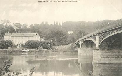   CPA FRANCE 94 "Chennevières, pont et ancien chateau"