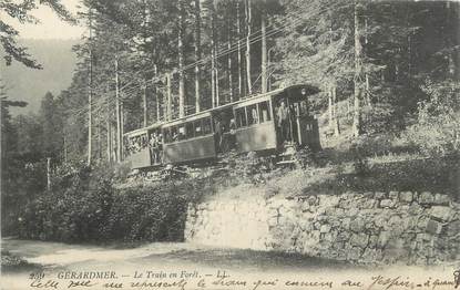 CPA FRANCE 88 "Gérardmer, Le Train en Forêt, Tram"