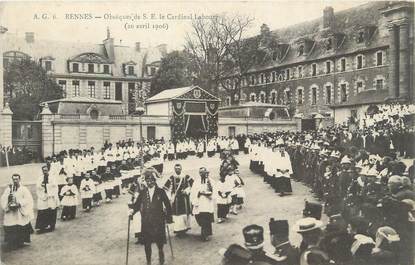 CPA FRANCE 35 "Rennes, Obsèques de S.E. le Cardinal Labouré, 20 avril 1906"