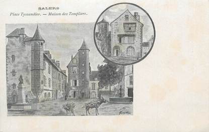 CPA FRANCE 15 "Salers, Place Tyssandier, Maison des Templiers"