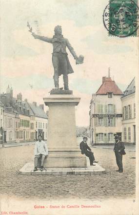 CPA FRANCE 02 "Guise, Statue de Camille Desmoulins"