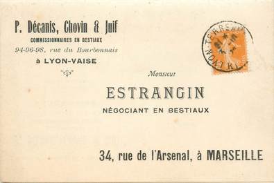 CPA FRANCE 69 "Lyon, Commissionnaires en bestiaux Estrangin, négociant"