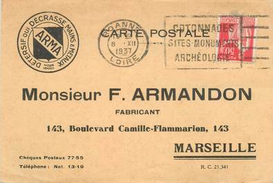 CPA FRANCE 13 "Marseille, Fabricant F.Armandon"