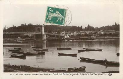 CPSM FRANCE 69 "Environs de Villefranche, Pont de Beauregard, Départ du Parisien"