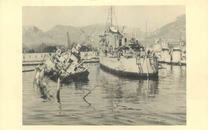 PHOTO DU SABORDAGE DE LA FLOTTE A TOULON 1942 / CATASTROPHE / MARINE MILITAIRE