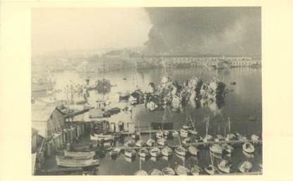 PHOTO DU SABORDAGE DE LA FLOTTE A TOULON 1942 CATASTROPHE MARINE MILITAIRE