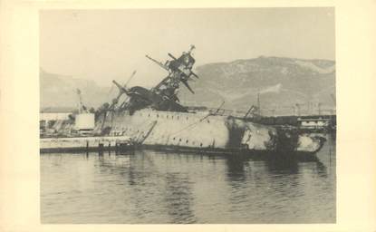 PHOTO DU SABORDAGE DE LA FLOTTE A TOULON 1942 / CATASTROPHE / MARINE MILITAIRE