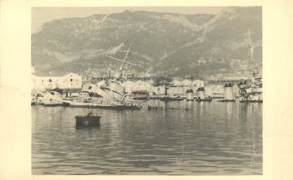 PHOTO DU SABORDAGE DE LA FLOTTE A TOULON 1942 / CATASTROPHE / MARINE MILITAIRE