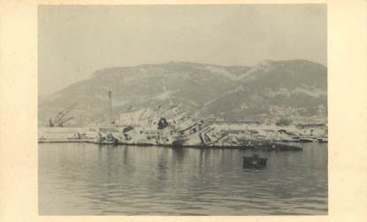 PHOTO DU SABORDAGE DE LA FLOTTE A TOULON 1942 / CATASTROPHE / MARINE MILITAIRE