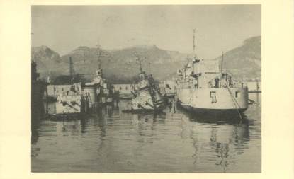 PHOTO DU SABORDAGE DE LA FLOTTE A TOULON 1942 / CATASTROPHE / MARINE MILITAIRE