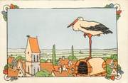 Illustrateur CPA HANSI / CIGOGNE