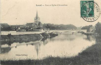CPA FRANCE 53 "Laval, Pont et Eglise d' Avesnières"