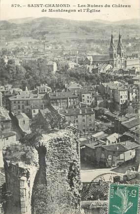 CPA FRANCE 42 "Saint Chamond, Ruines du Chateau de Montdragon et Eglise"