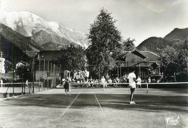 CPSM FRANCE 74 "St Gervais les Bains, Cours de tennis et le Miage"