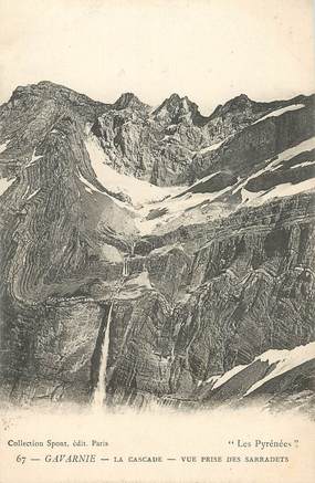   CPA FRANCE 65 "Gavarnie, la cascade, vue prise des Sarradets" / MONTAGNE / Collection SPONT, N° 67