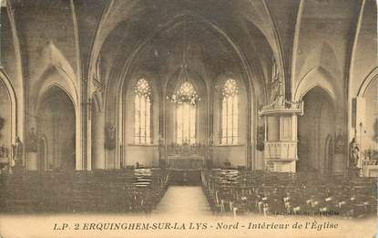 CPA FRANCE 59 "Erquinghem sur la Lys, intérieur de l'Eglise"