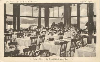 / CPA FRANCE 83 "Saint Cyr sur Mer, salle à manger du grand hôtel'