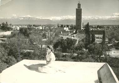 CPSM MAROC "L'Atlas en neige et la Koutoubia" / N°142 PHOTO EDITION BERTRAND ROUGET CASABLANCA