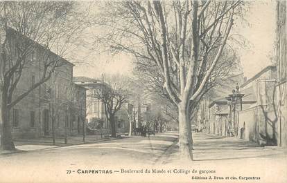 CPA FRANCE 84 "Carpentras, Bld du Musée et Collège de garçons"