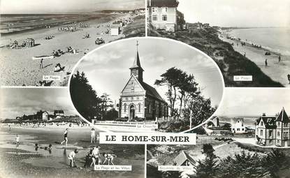 / CPSM FRANCE 14 "Le Home sur Mer, la plage, la chapelle"