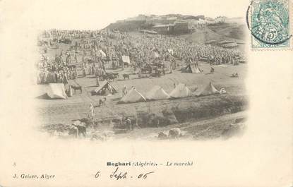 CPA ALGERIE "Boghari, le marché" / GEISER