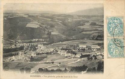 / CPA FRANCE 43 "Dunières, vue générale prise du haut de la tour"