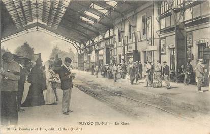 CPA FRANCE 64 "Puyoo, la gare" / TRAIN