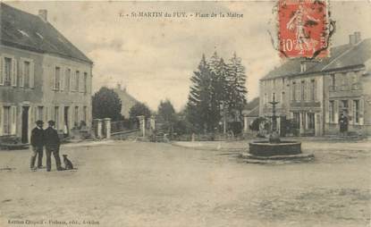 CPA FRANCE 58 " Saint Martin de Puy, place de la mairie "
