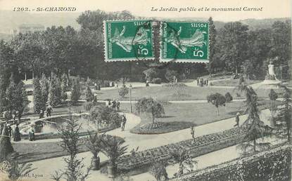 / CPA FRANCE 42 "Saint Chamond, le jardin public et le monument Carnot"