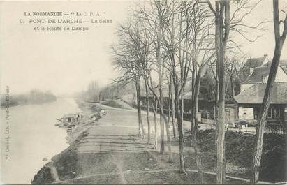 CPA FRANCE 27 "Pont de l'Arche, la Seine et rte de Damps"