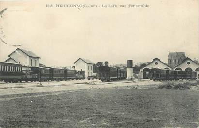 CPA FRANCE 44 "Herbignac, la gare"