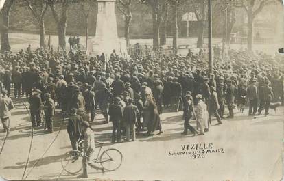 CARTE PHOTO FRANCE 38 "Vizille, 1920, Grève syndicale"