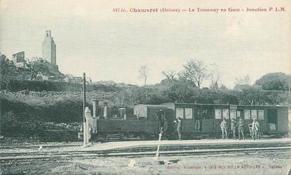 CPA FRANCE 26 Chamaret, le tramway en gare"