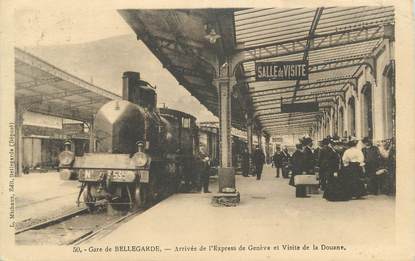 CPA FRANCE 01 "Gare de Bellegarde, arrivée de l'Express de Genève"