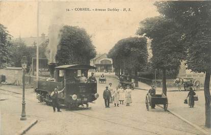 CPA FRANCE 91 "Corbeil, avenue Darblay" / TRAMWAY