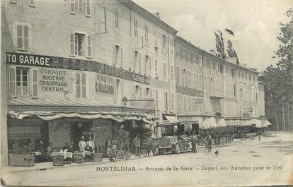 CPA FRANCE 26 "Montelimar, avenue de la gare, départ de l'Autobus pour le Teil"