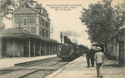 CPA FRANCE 69 "Villefranche sur Saone, intérieur de la gare" / TRAIN