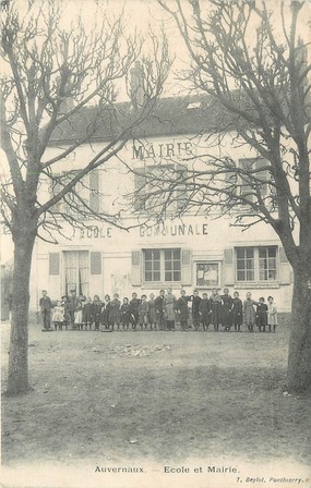 CPA FRANCE 91 " Auvernaux "/ ECOLE / MAIRIE