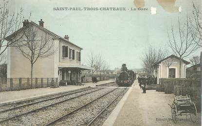 CPA FRANCE 26 "Saint Paul Trois Chateaux, la gare" / TRAIN