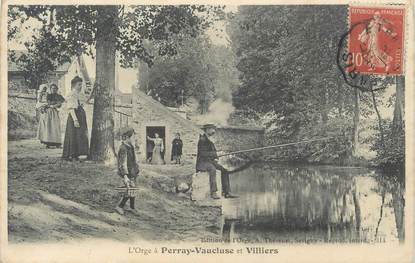 CPA FRANCE 91 " Perray Vaucluse et Villiers " / PECHE