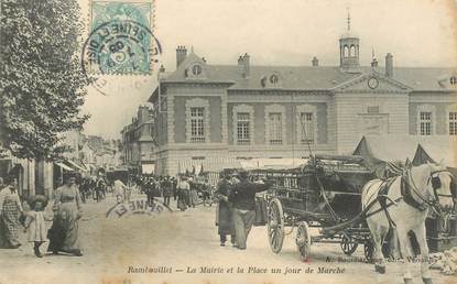 CPA FRANCE 78 "Rambouillet, la mairie et la place un jour de marché"