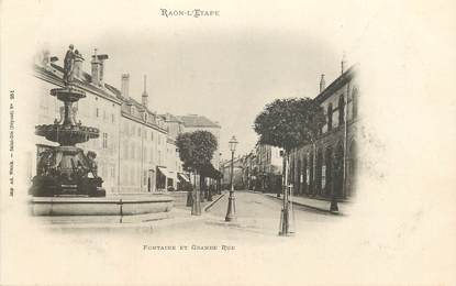 CPA FRANCE 88 "Raon l'Etape, Fontaine et grande rue"