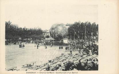 CPA FRANCE 07 "Annonay, gonflement d'un Ballon"