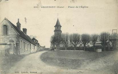 CPA FRANCE 27 " Gravigny, place de l'église "