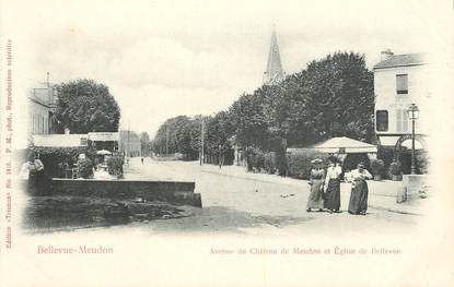 CPA FRANCE 92 "Bellevue Meudon, avenue du Chateau de Meudon et Eglise de Bellevue"