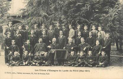 CPA FRANCE 09 "Foix, les Elèves d'Espagne du Lycée, 1911"