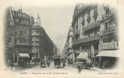 CPA FRANCE 75001 "Paris, Perspective de la rue Etienne Marcel"