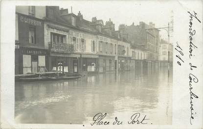 CARTE PHOTO FRANCE 92 " Courbevoie, place du port " / INONDATIONS 1910